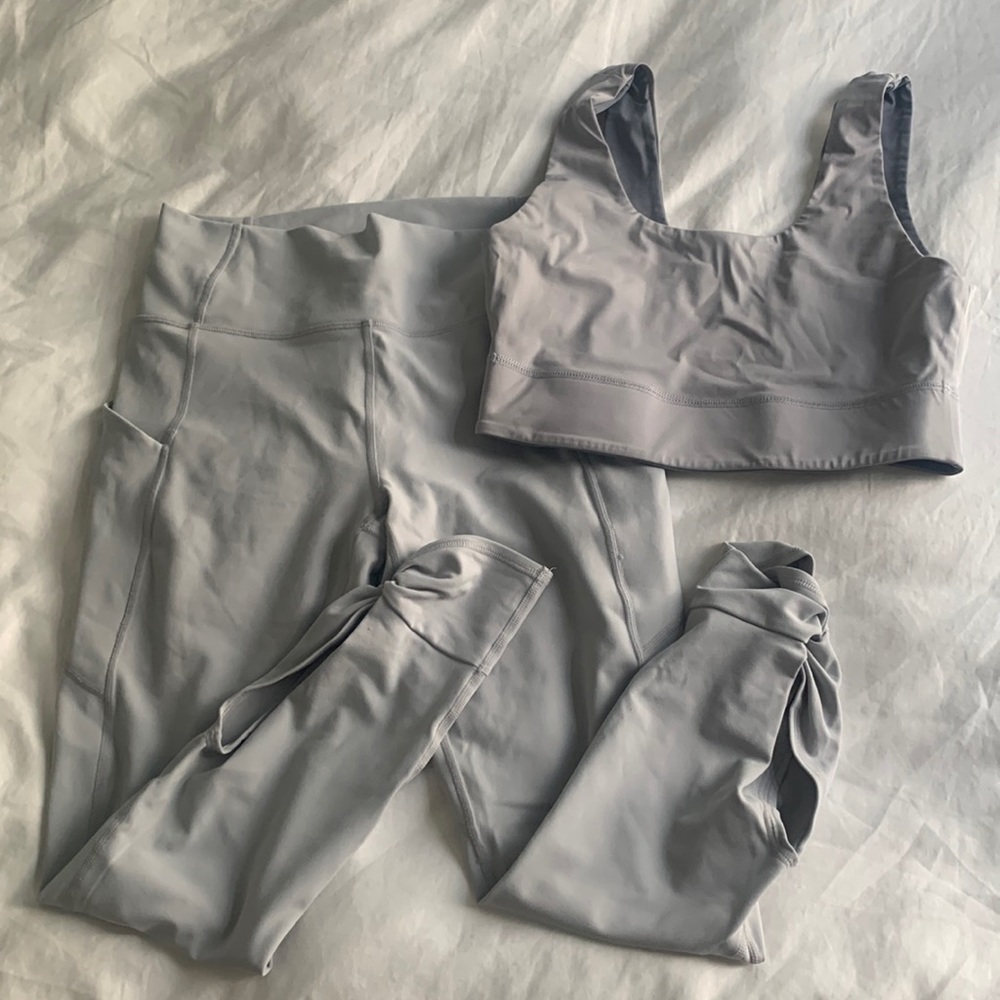 Fabletics light blue athletic outfit